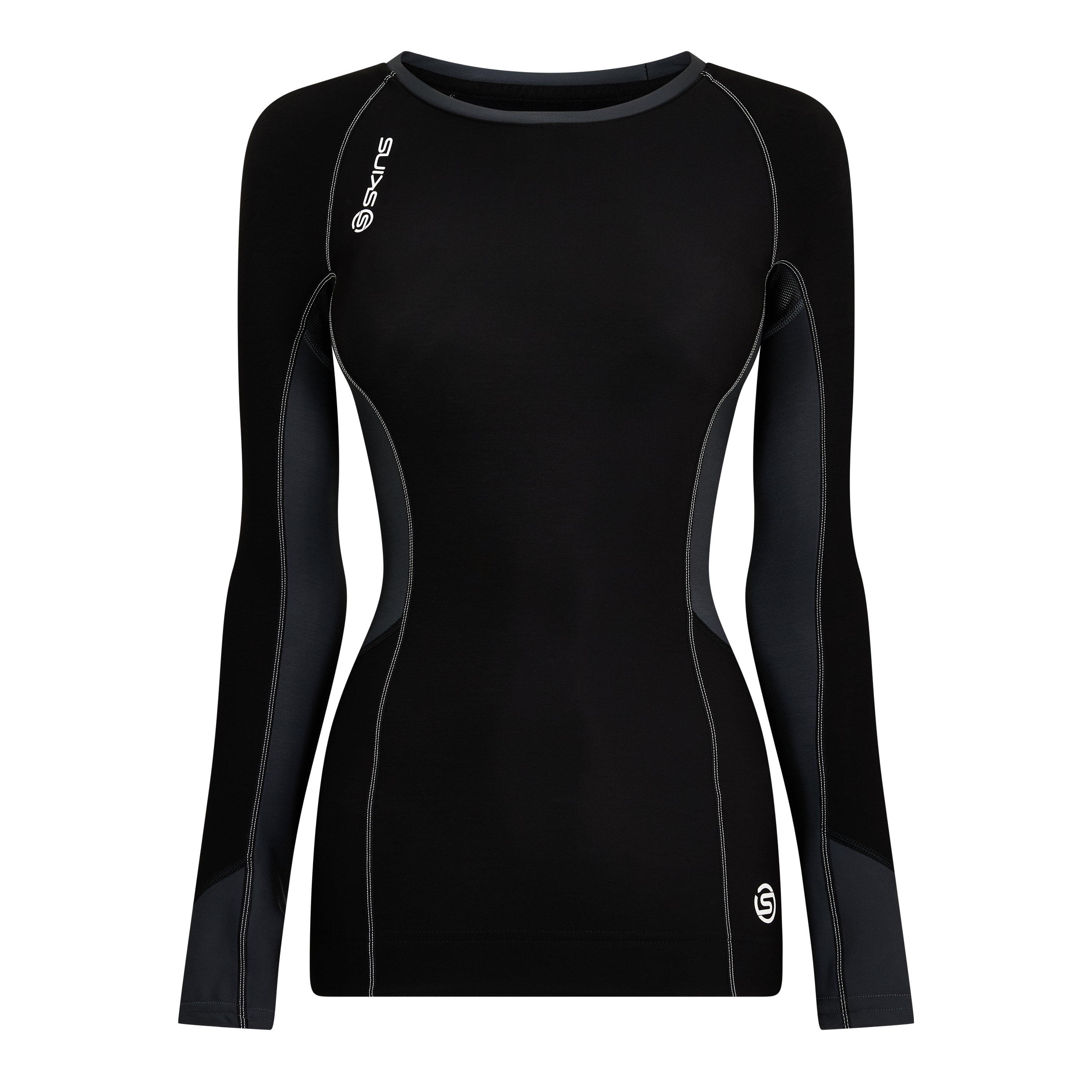 Black - Skins - Women's S400 Thermal Long Sleeve Performance Gym Top - 1