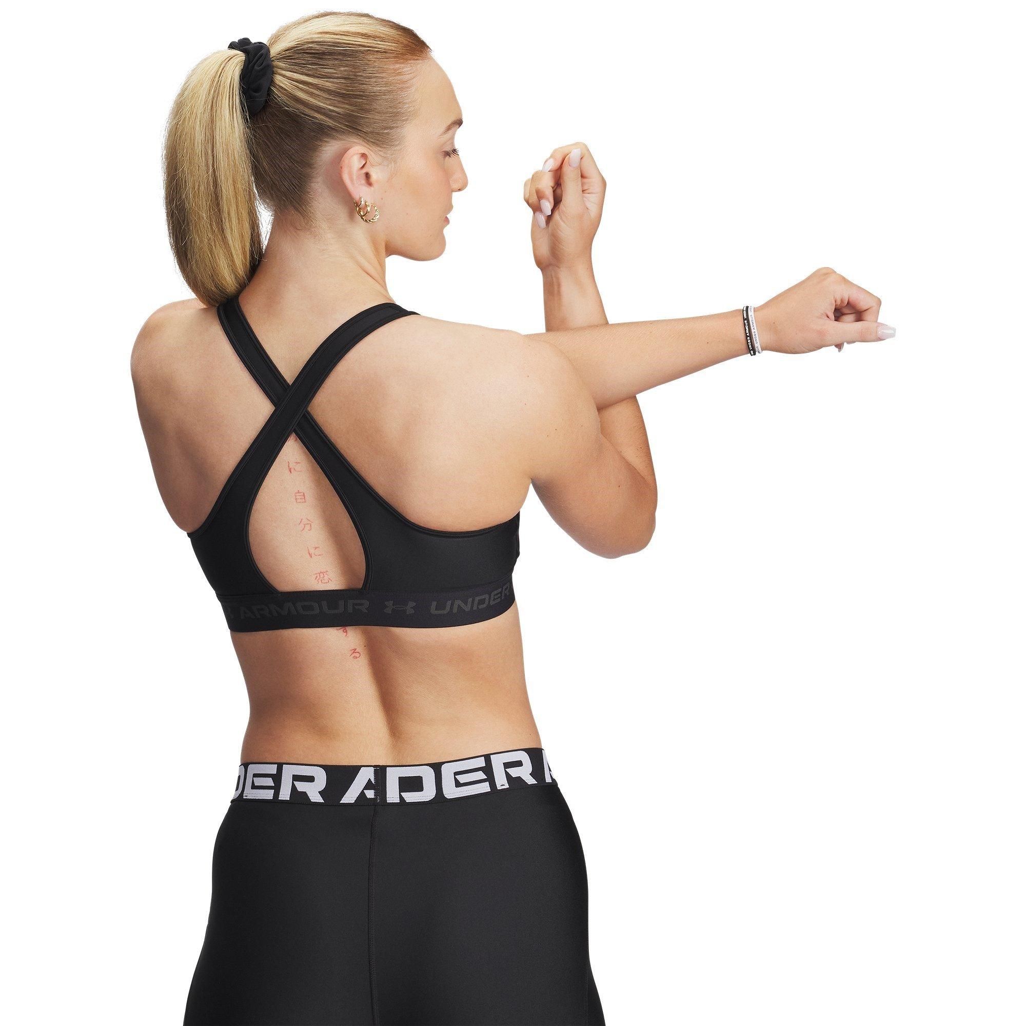 Zwart - Under Armour - Armour Medium Support Crossback Bra Womens - 4