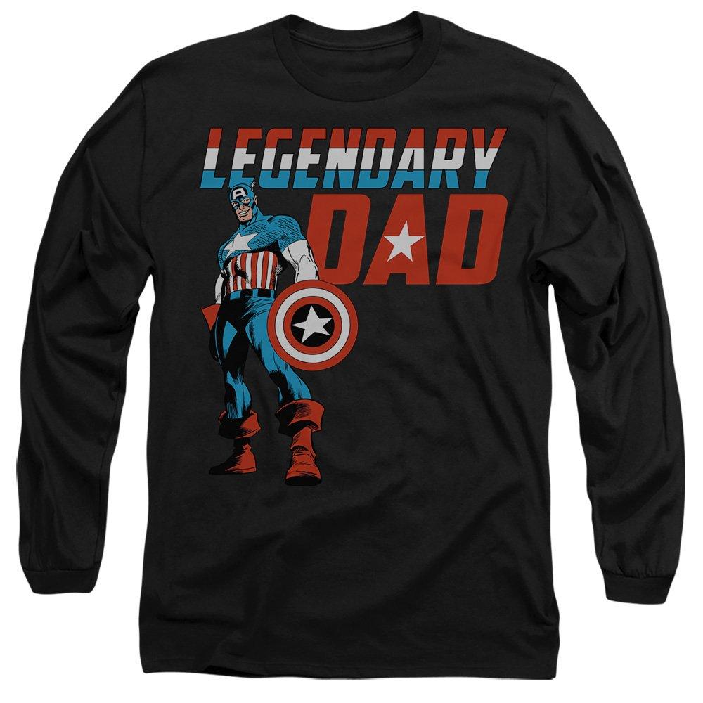 Black - Marvel - Captain America Fathers Day Legendary Dad Long Sl - 1