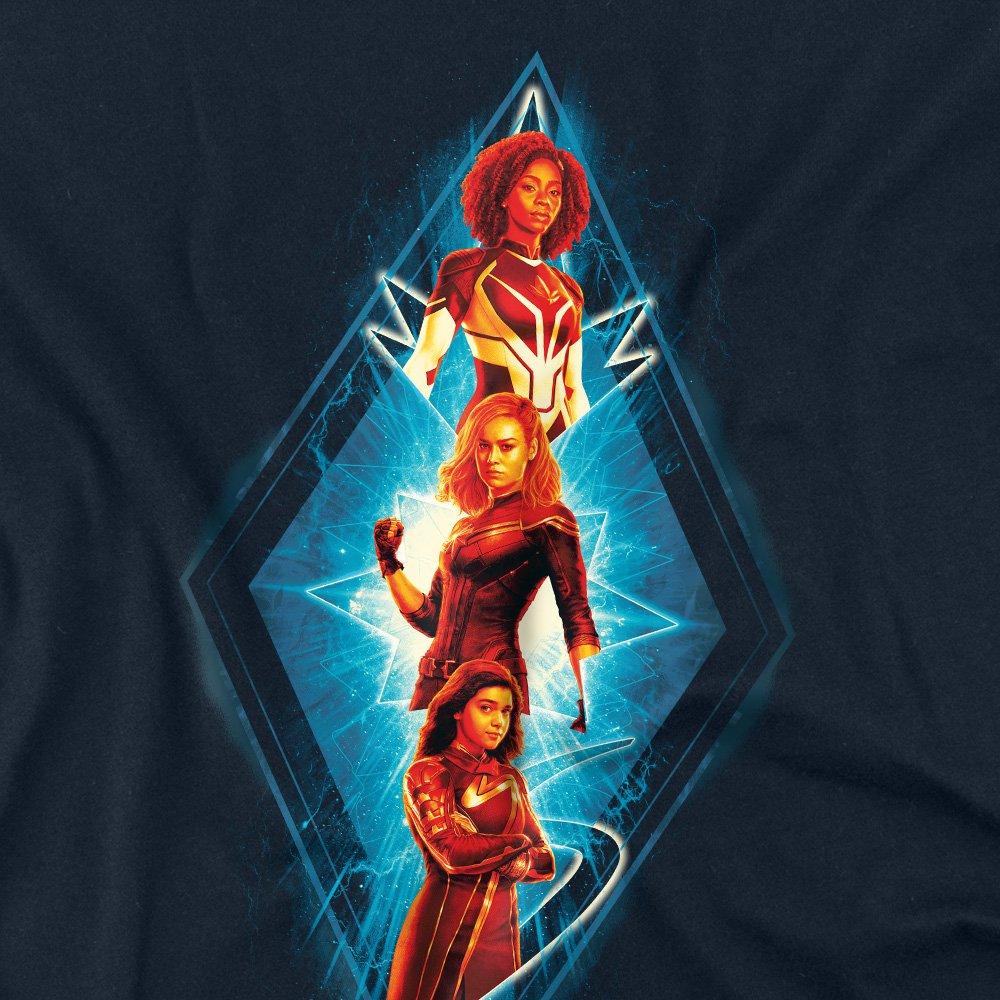 Navy - Marvel - The Marvels Diamond Trio Long Sleeve T-Shirt Navy - 2