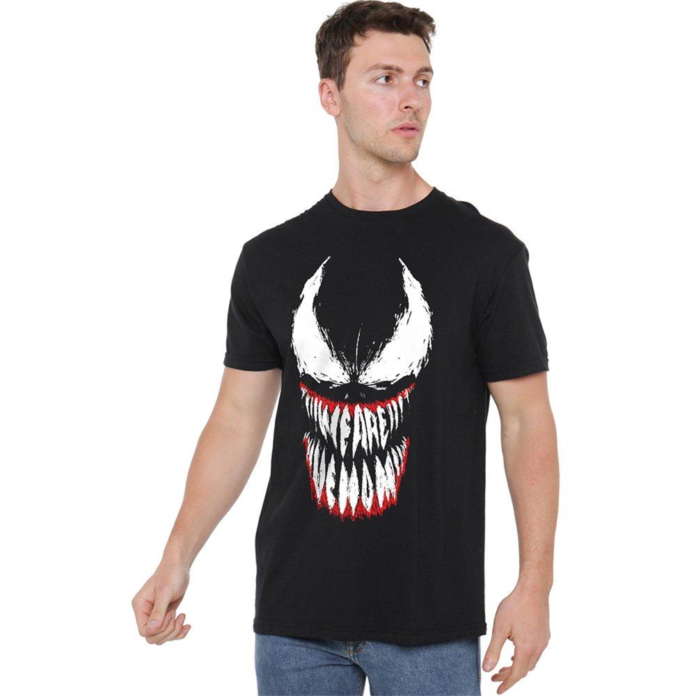 Black - Marvel - Venom Teeth Cotton Mens T-Shirt Black - 1