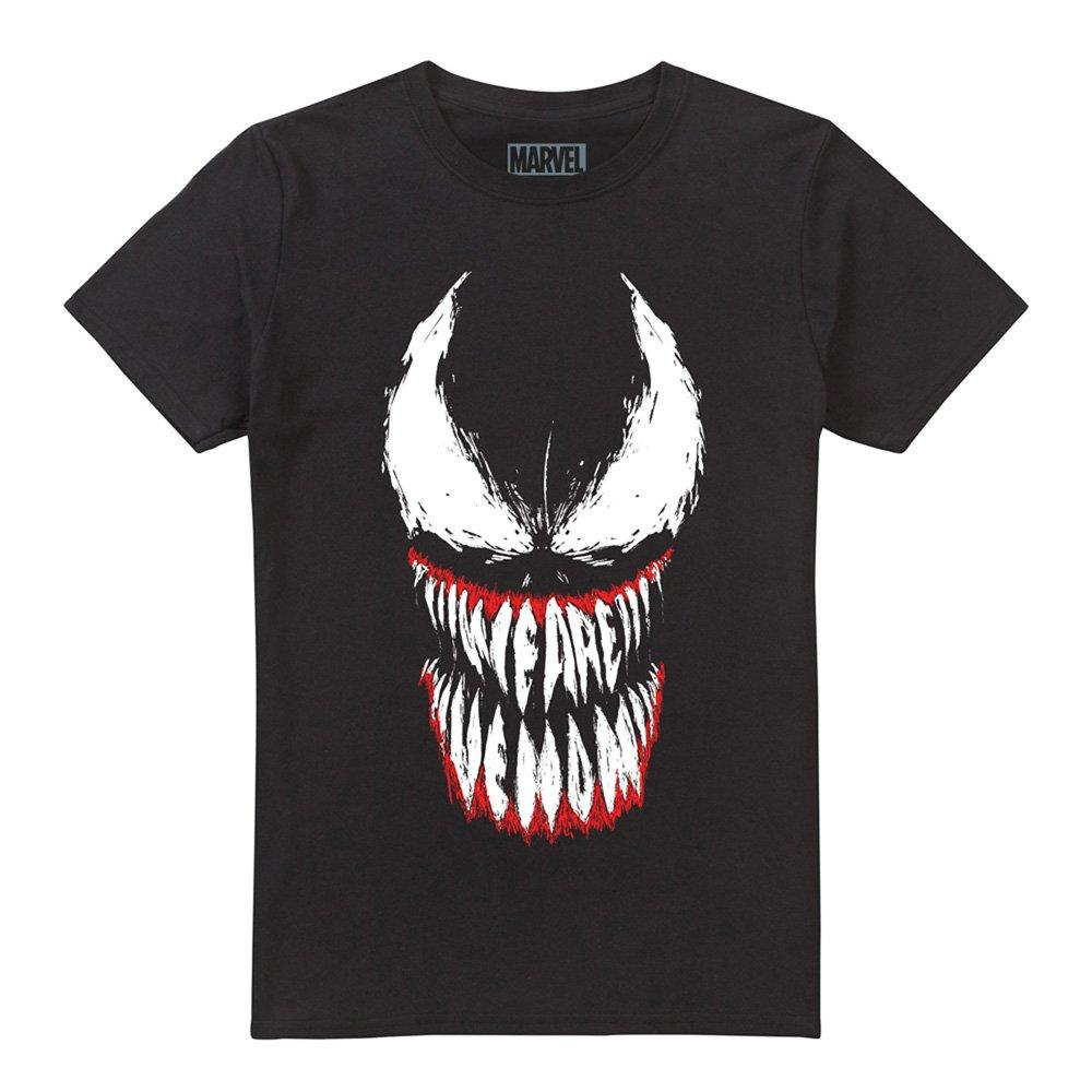Black - Marvel - Venom Teeth Cotton Mens T-Shirt Black - 4