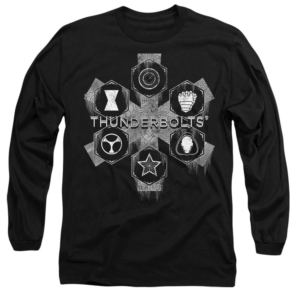 Black - Marvel - Thunderbolts Asterisk Hero Icons Long Sleeve T-Shi - 1