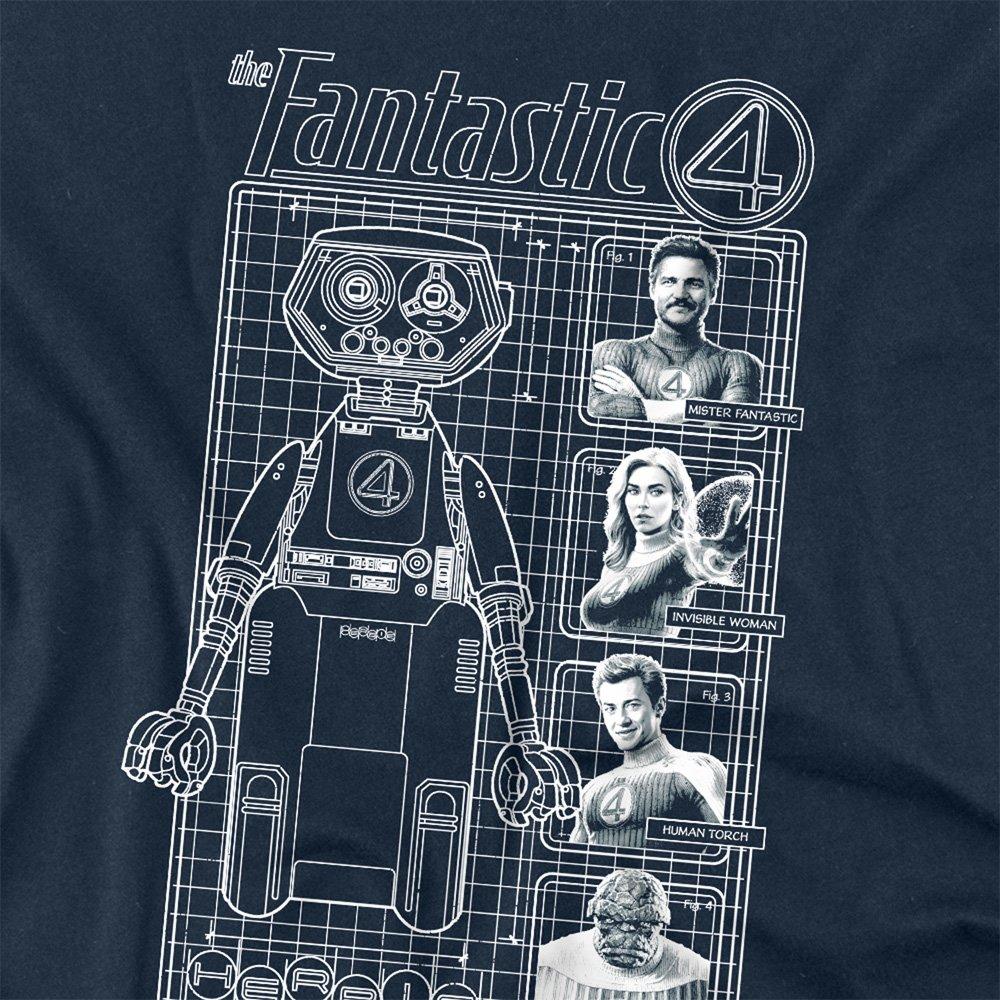 Navy - Marvel - Fantastic Four First Family And Herbie Blueprint L - 2