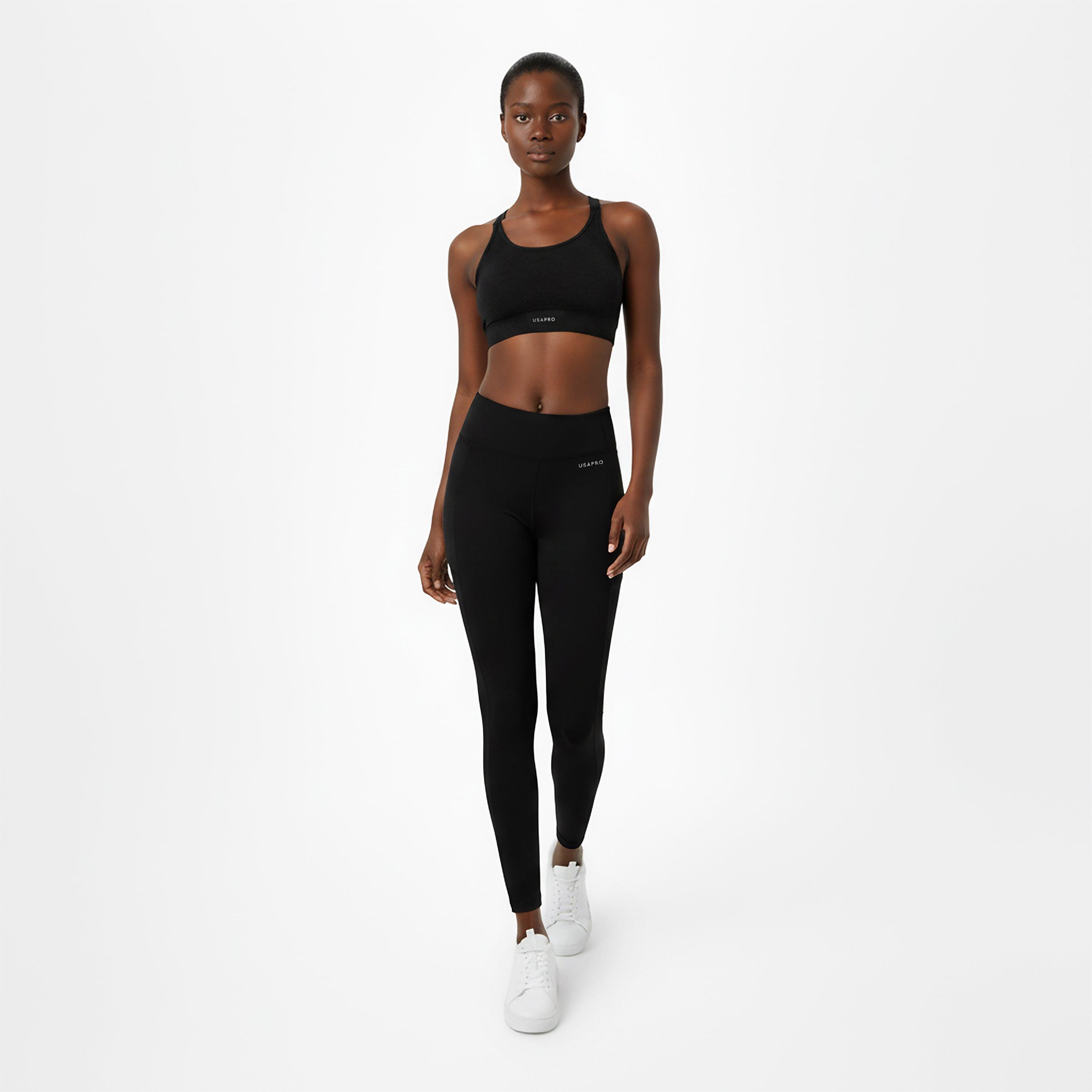Schwarz - USA Pro - UP Seamless Adjustable Sports Bra - 5