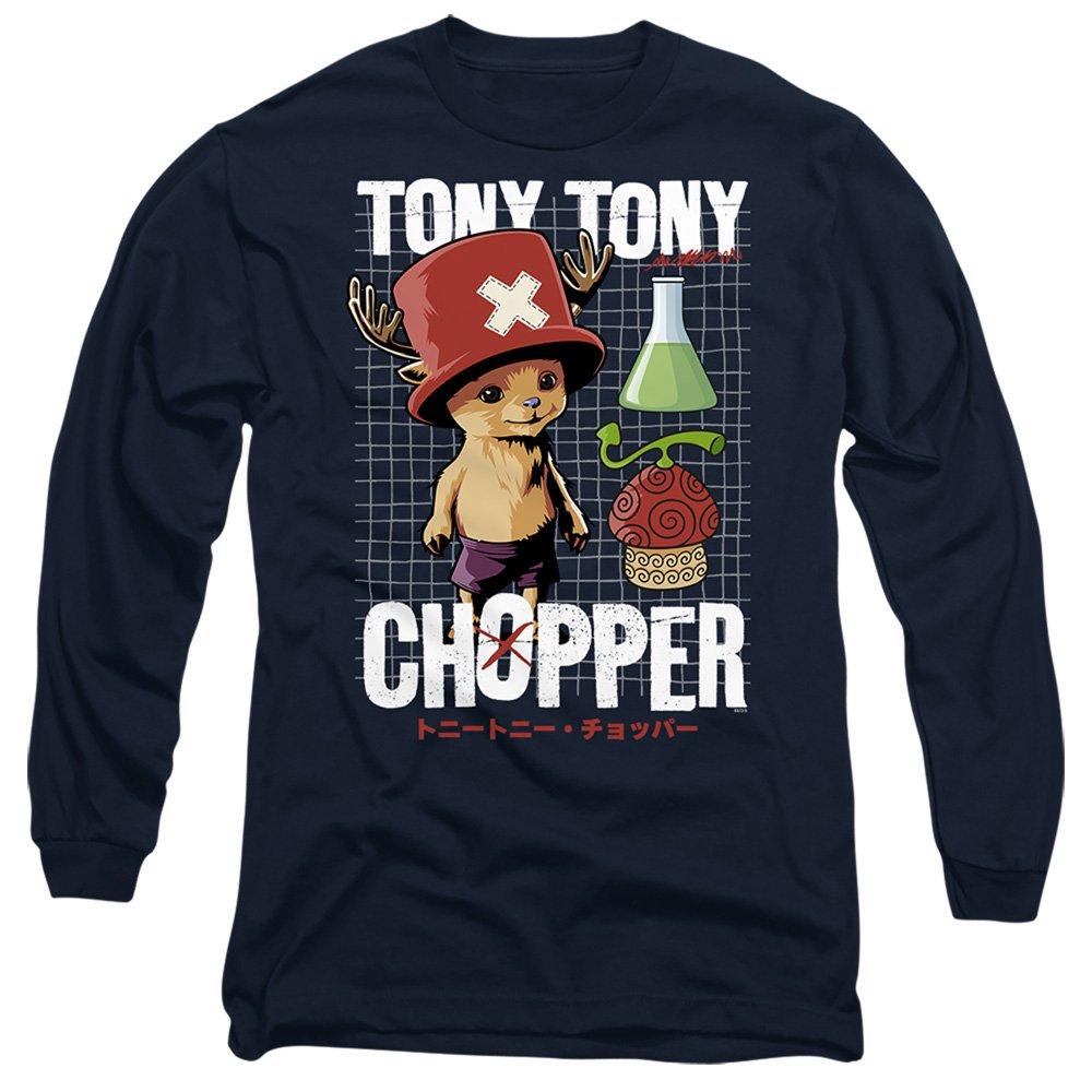 One Piece Men's Chopper Schematic Long Sleeve T-Shirt Navy - XL