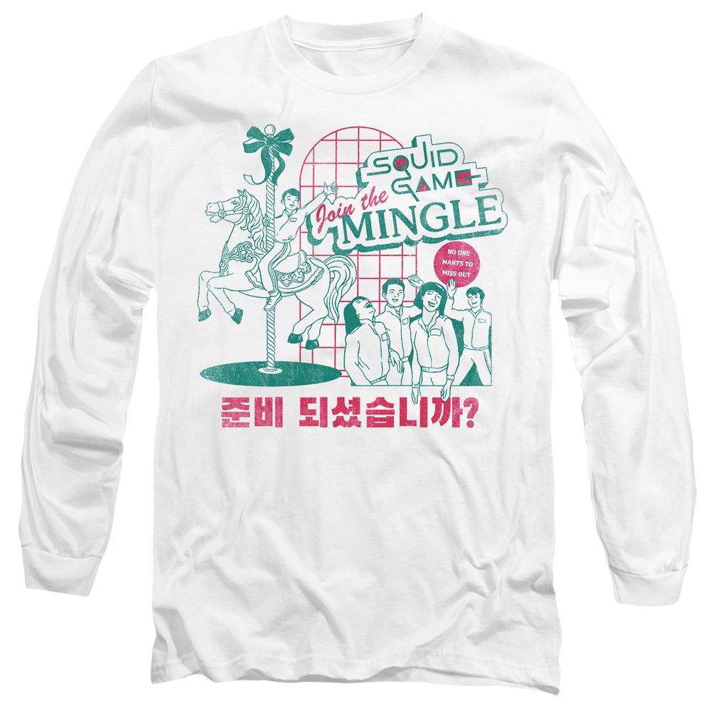 White - Squid Game - SQUID GAME MERRY GO ROUND Long Sleeve T-Shirt Whi - 1