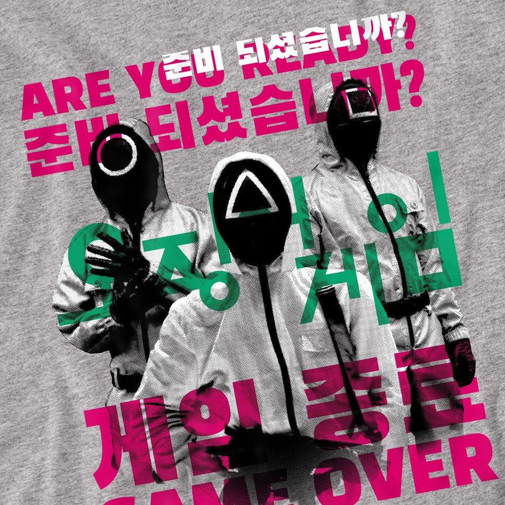 Light Grey - Squid Game - SQUID GAME GAME OVER GUARDS OVERLAY Long Sleeve T- - 2