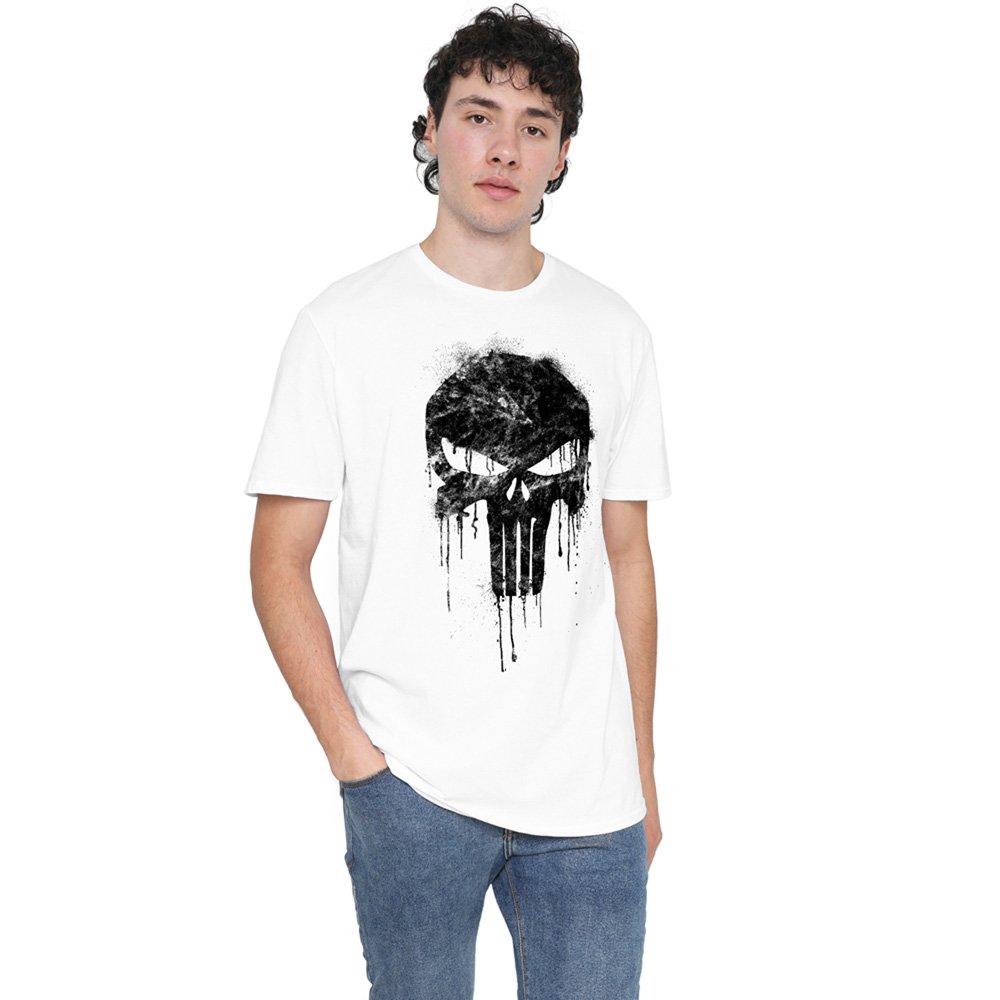 White - Punisher - Punisher Skull Cotton Mens T-Shirt White - 1