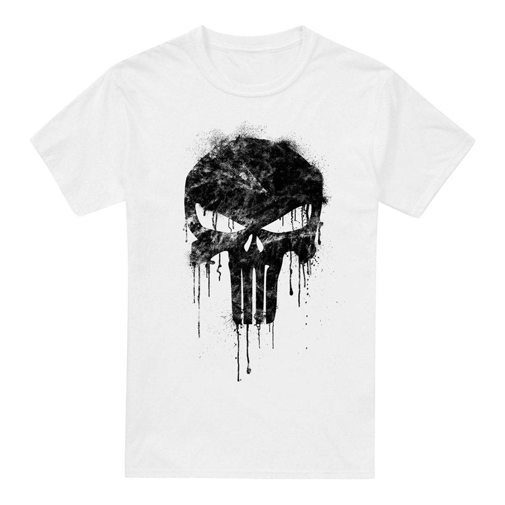 White - Punisher - Punisher Skull Cotton Mens T-Shirt White - 4