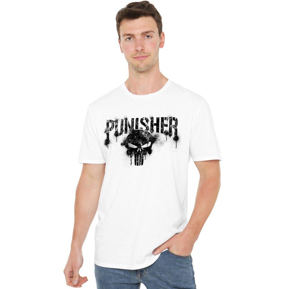White - Punisher - Punisher Text Mens Mens T-Shirt White - 1