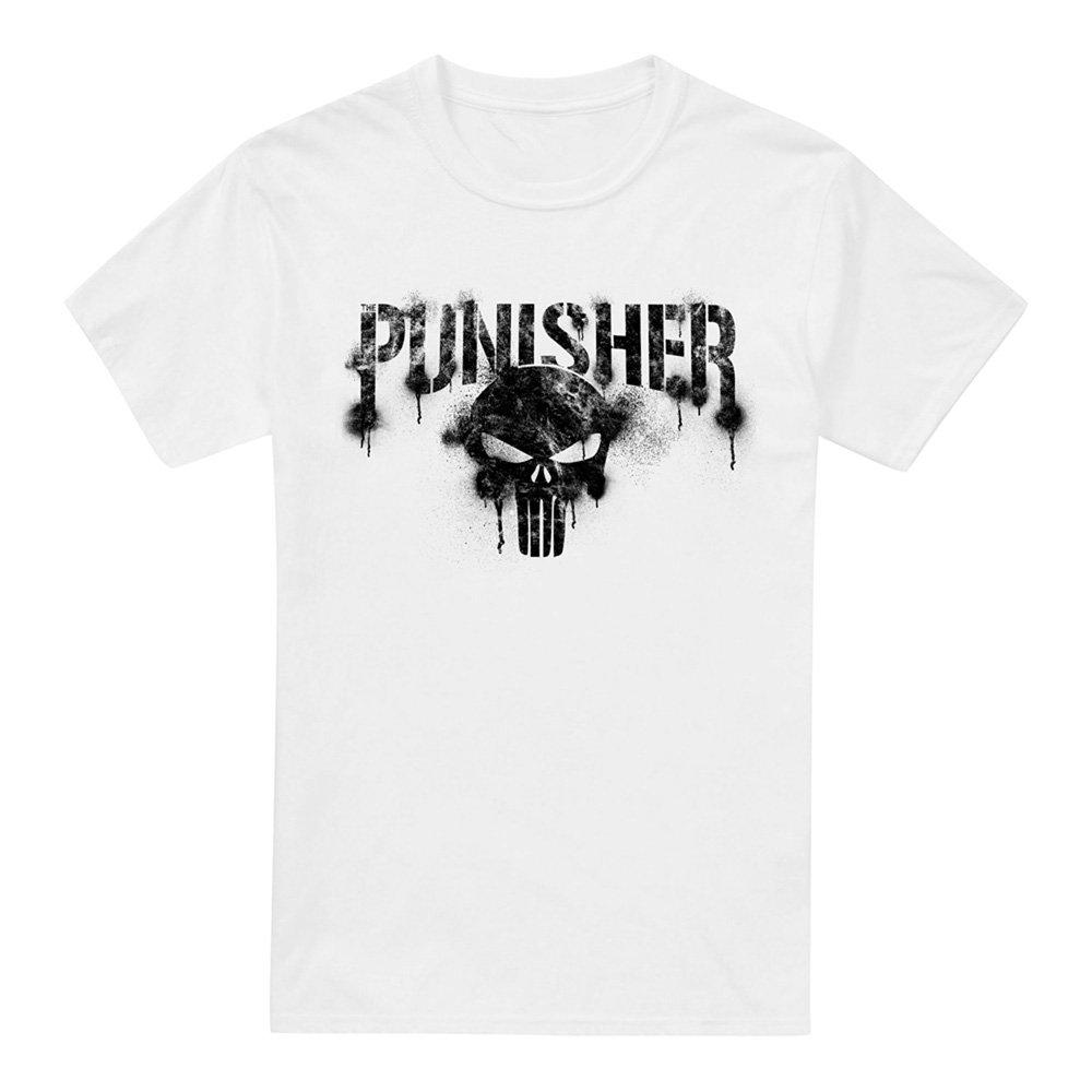 White - Punisher - Punisher Text Mens Mens T-Shirt White - 4