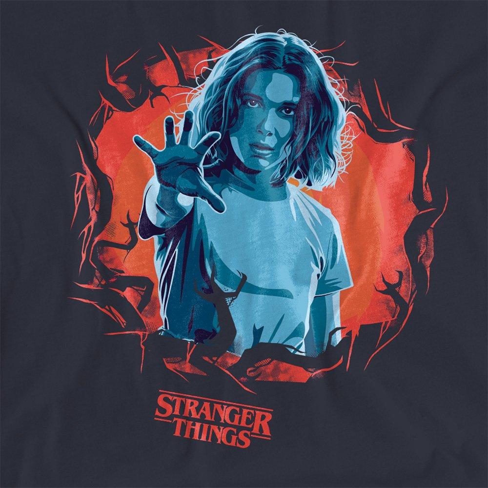 Navy - Stranger Things - Stranger Things Eleven Reach Out Ladies T Shirt D - 2