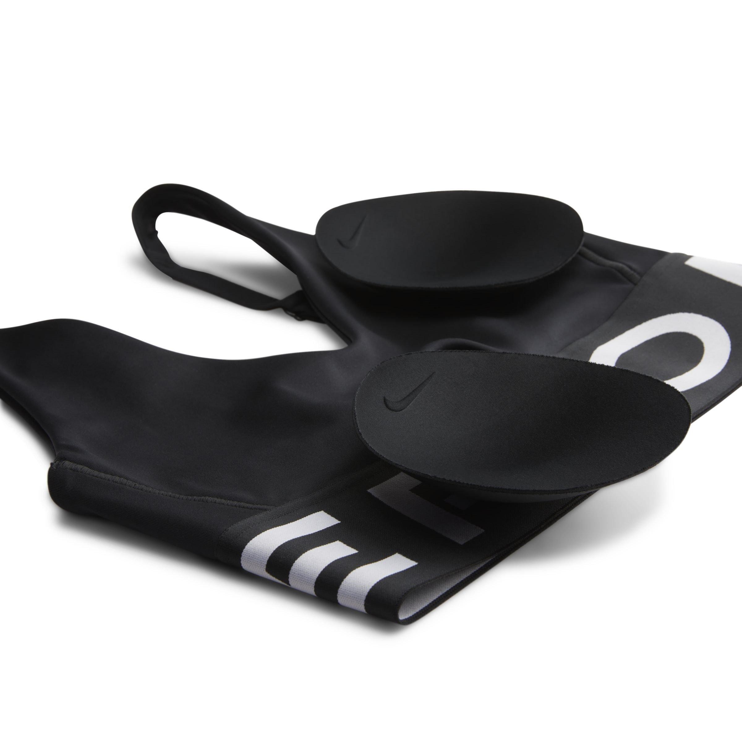 Black/White/Wht - Nike - Pro Indy Plunge Womens Medium-Support Padded Sports Bra - 4