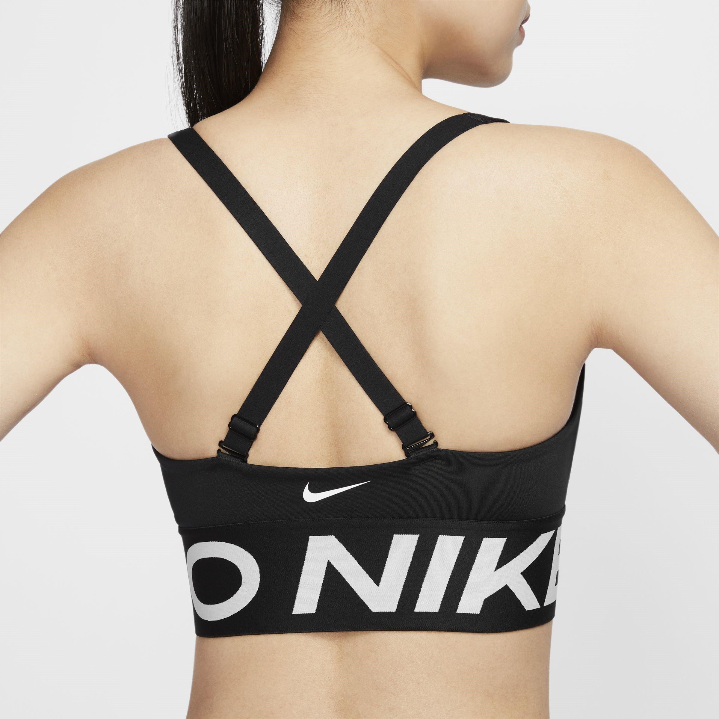 Black/White/Wht - Nike - Pro Indy Plunge Womens Medium-Support Padded Sports Bra - 8