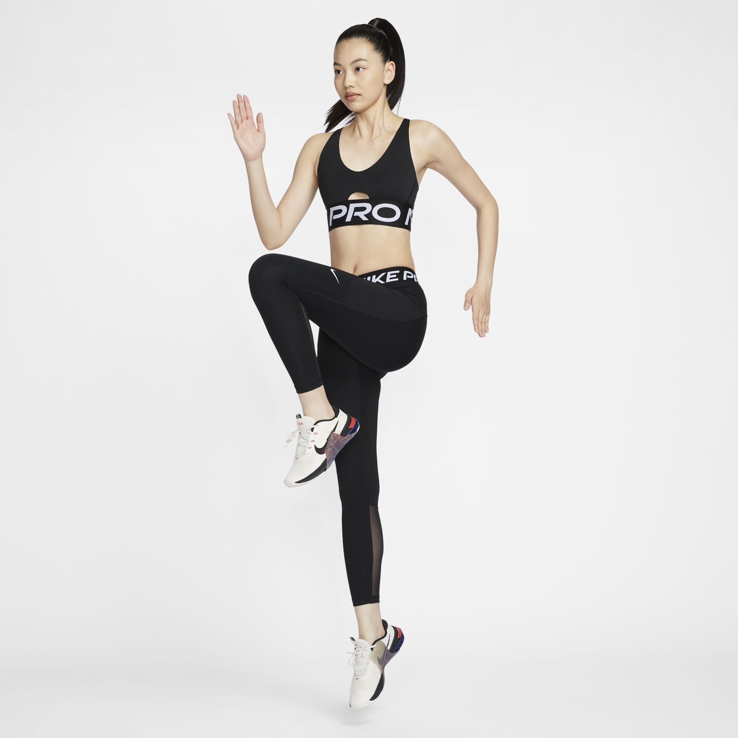 Black/White/Wht - Nike - Pro Indy Plunge Womens Medium-Support Padded Sports Bra - 9