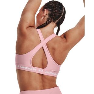 Pri.Pink/White - Under Armour - Mid Crossback Womens Sports Bra - 5
