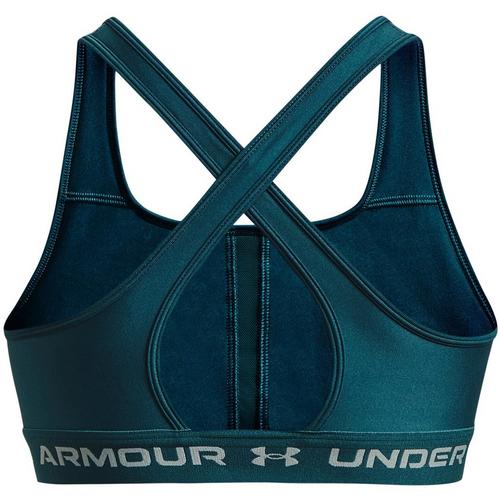 Tour.Teal/Green - Under Armour - Mid Crossback Womens Sports Bra - 12