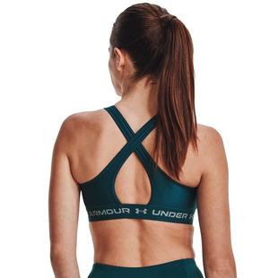 Tour.Teal/Green - Under Armour - Mid Crossback Womens Sports Bra - 3