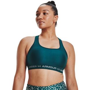 Tour.Teal/Green - Under Armour - Mid Crossback Womens Sports Bra - 4