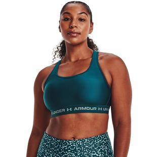 Tour.Teal/Green - Under Armour - Mid Crossback Womens Sports Bra - 6