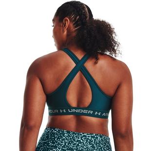 Tour.Teal/Green - Under Armour - Mid Crossback Womens Sports Bra - 7