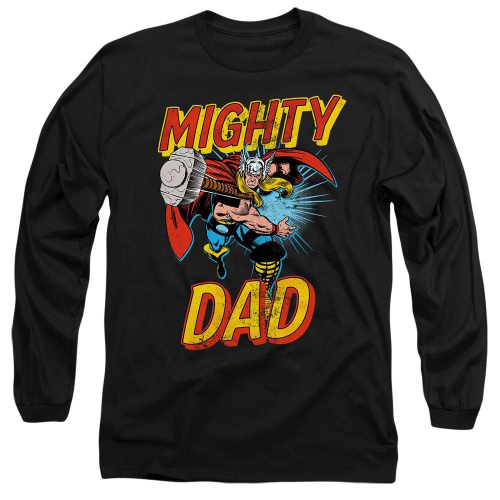Black - Marvel - Thor Mighty Dad Long Sleeve T-Shirt Black - 1