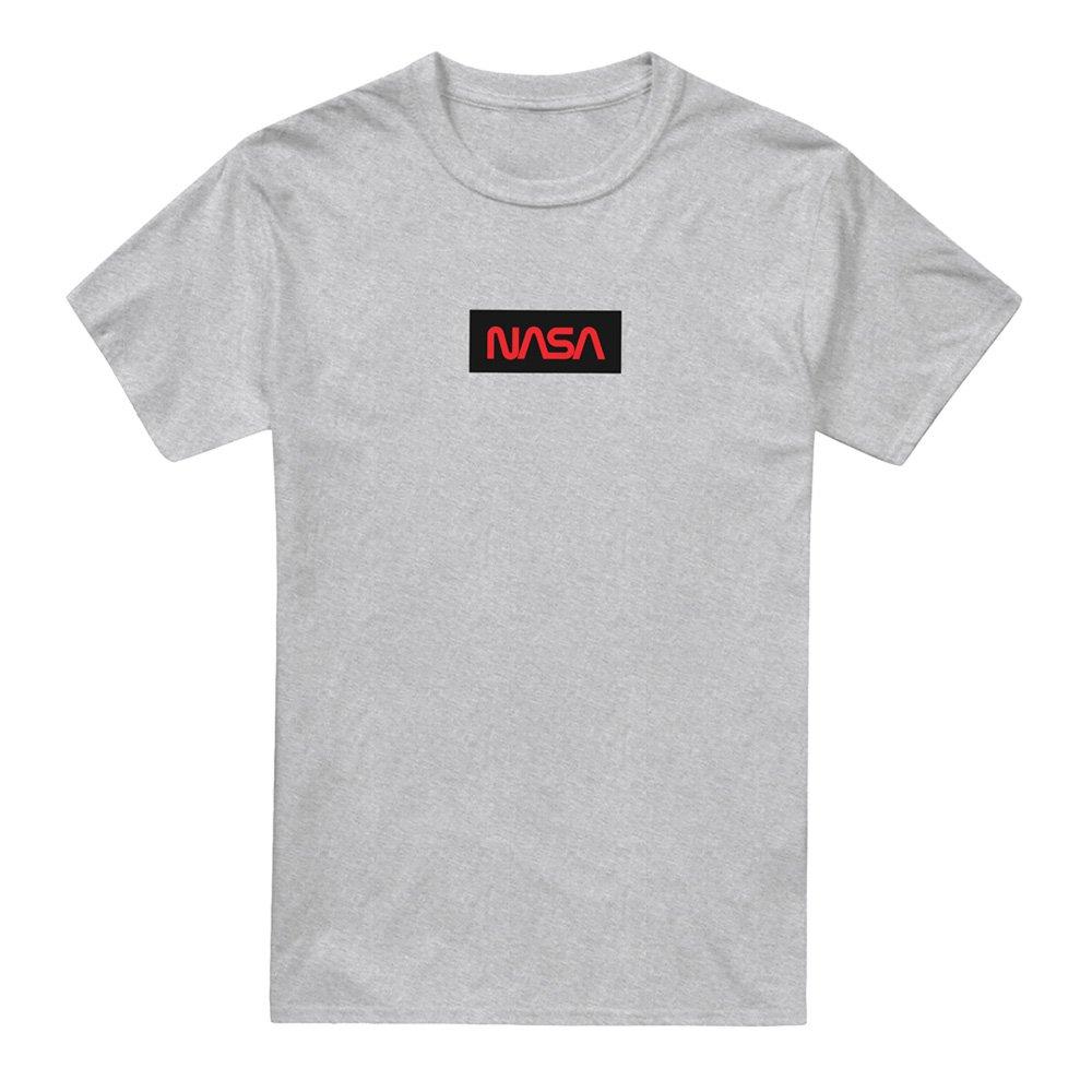 Grey - NASA - NASA Box Logo Cotton Mens T-Shirt Grey - 4