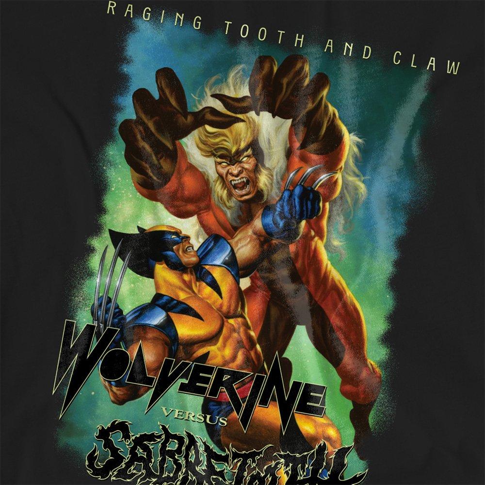 Black - Marvel - X-Men Heavy Metal Wolverine Versus Sabretooth T Sh - 2