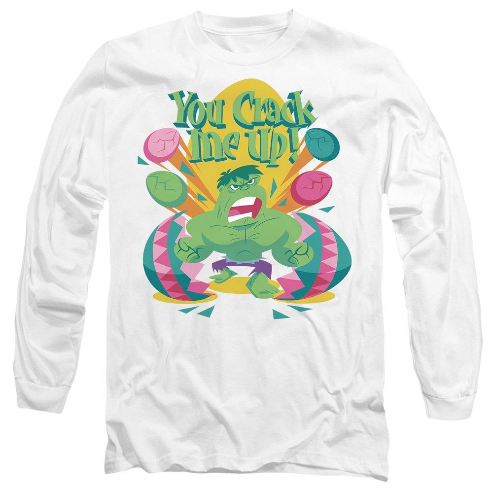 Marvel Men's The Incredible Hulk You Crack Me Up Long Sleeve T - White - M