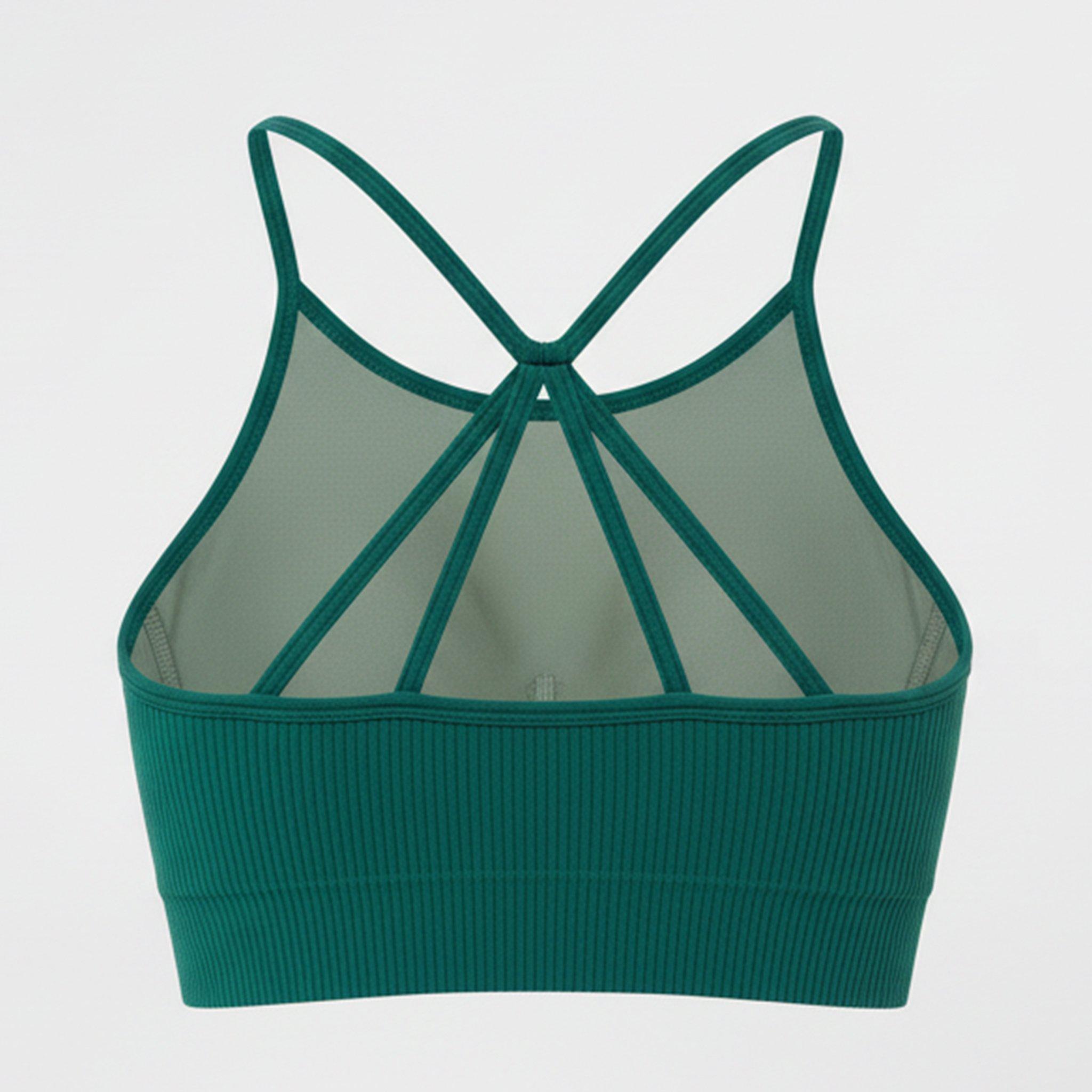 Forest Green - USA Pro - Seamless Ribbed Sports Bra - 2
