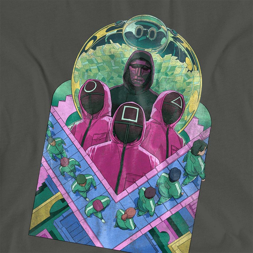 Charcoal - Squid Game - Squid Game Front Man and Guards Comic Ladies T Shi - 2