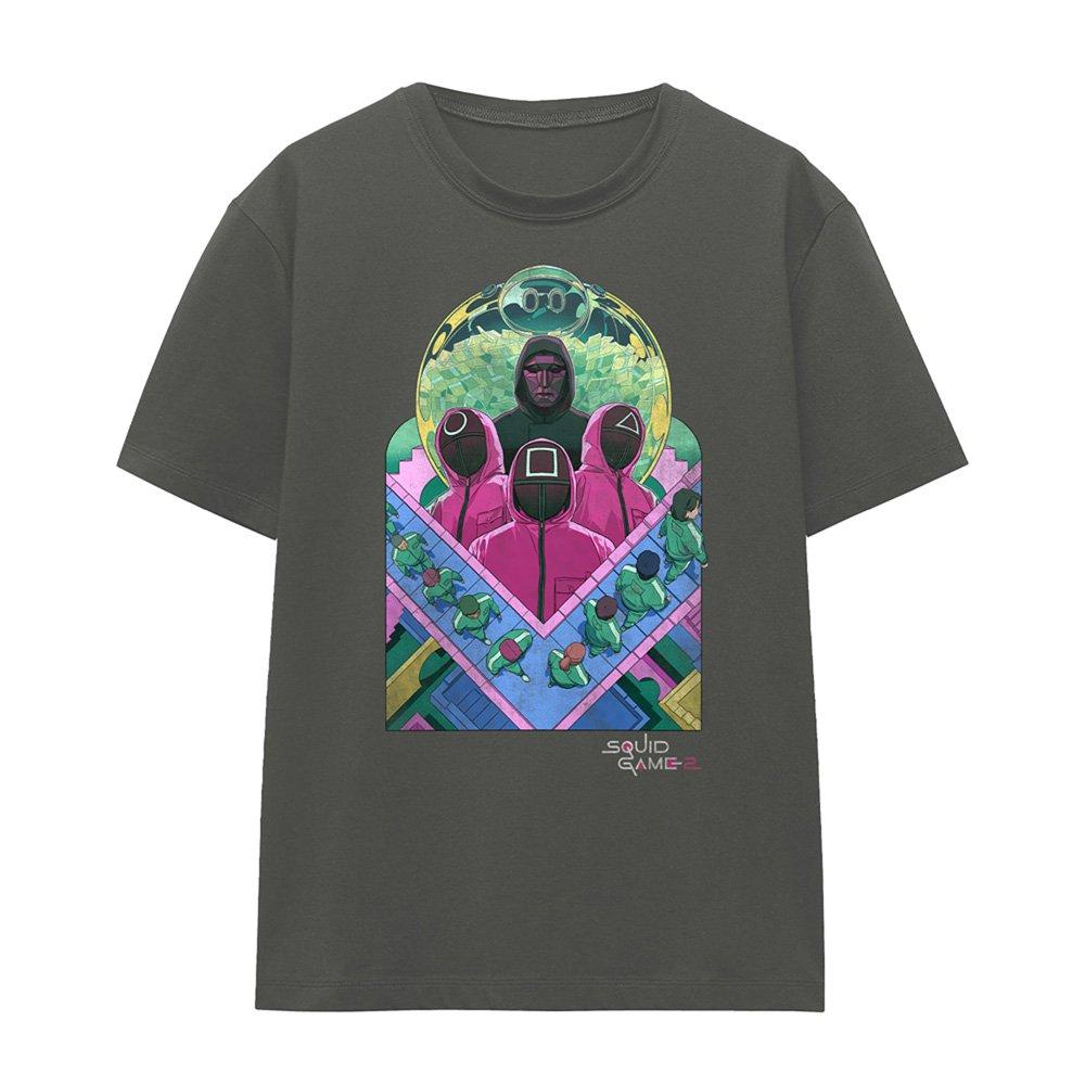 Charcoal - Squid Game - Squid Game Front Man and Guards Comic Ladies T Shi - 4