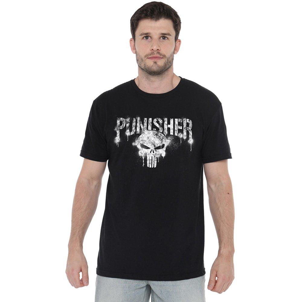 Black - Punisher - Punisher Text Cotton Mens T-Shirt Black - 1