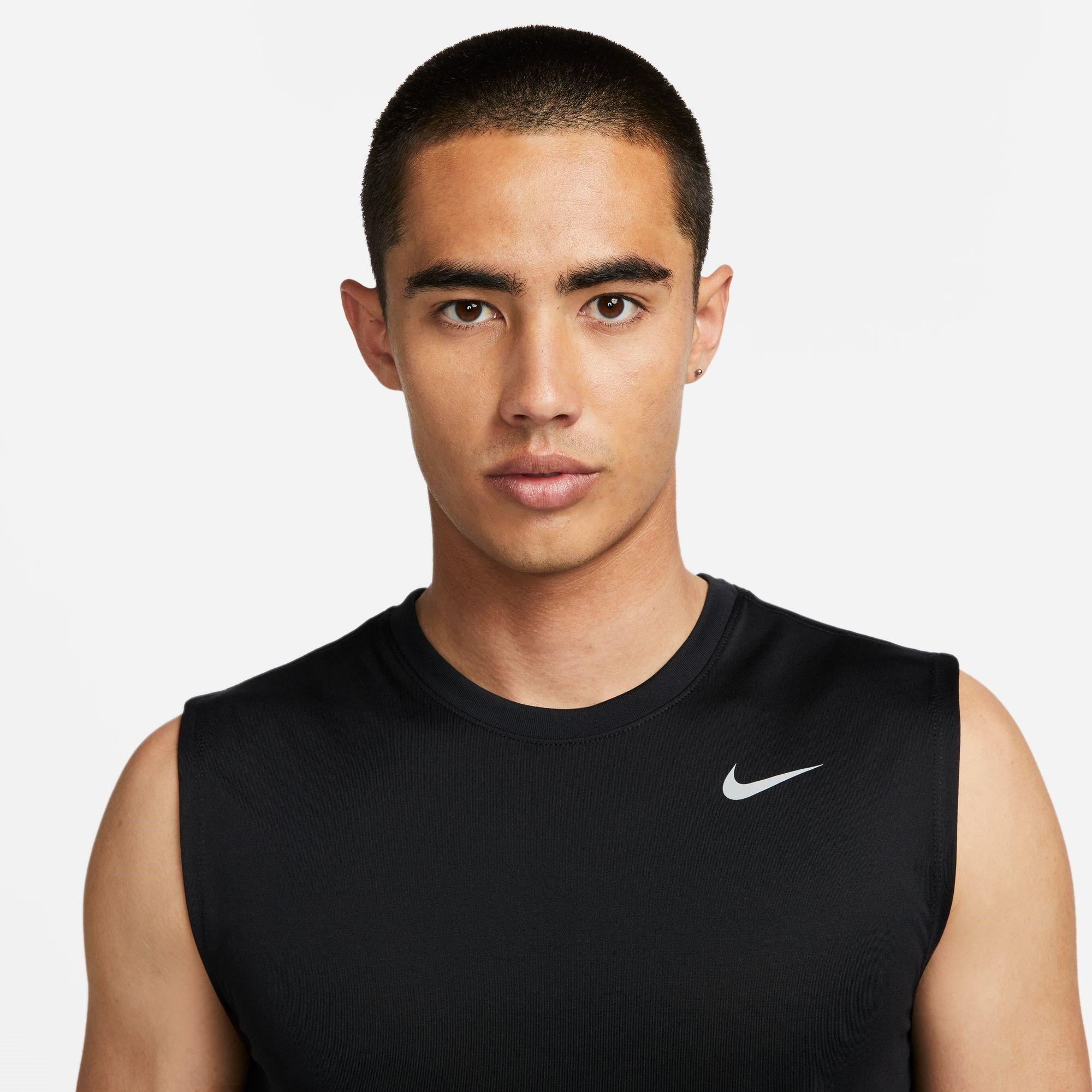 Blk/M.Silver - Nike - Dri FIT Legend Mens Sleeveless Performance T Shirt - 3