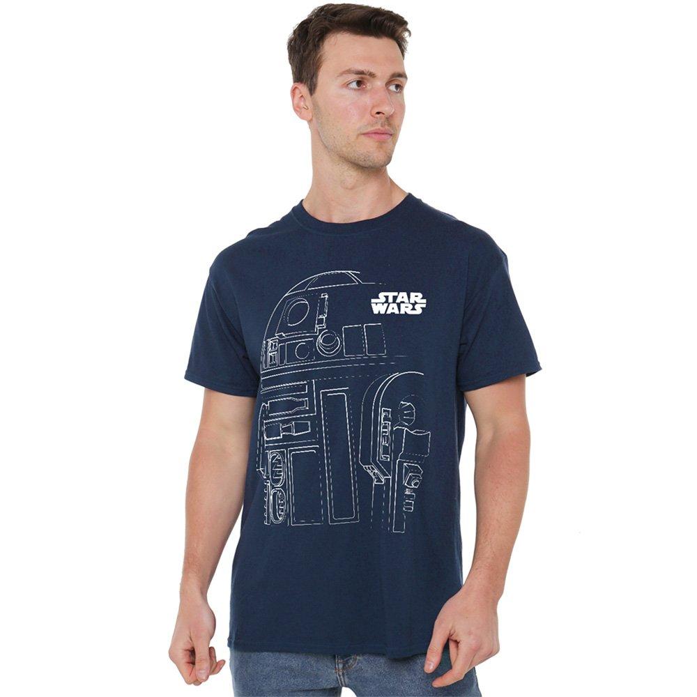 Navy - Star Wars - Star Wars R2D2 Outline Unisex T-Shirt Navy - 1