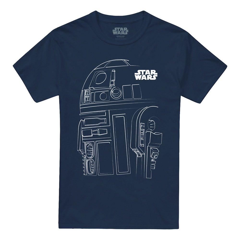 Navy - Star Wars - Star Wars R2D2 Outline Unisex T-Shirt Navy - 4