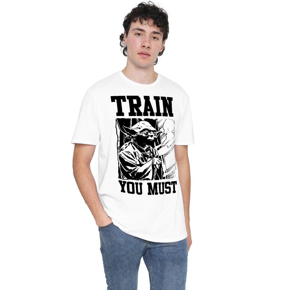 White - Star Wars - Star Wars Yoda Train Cotton Mens T-Shirt White - 1