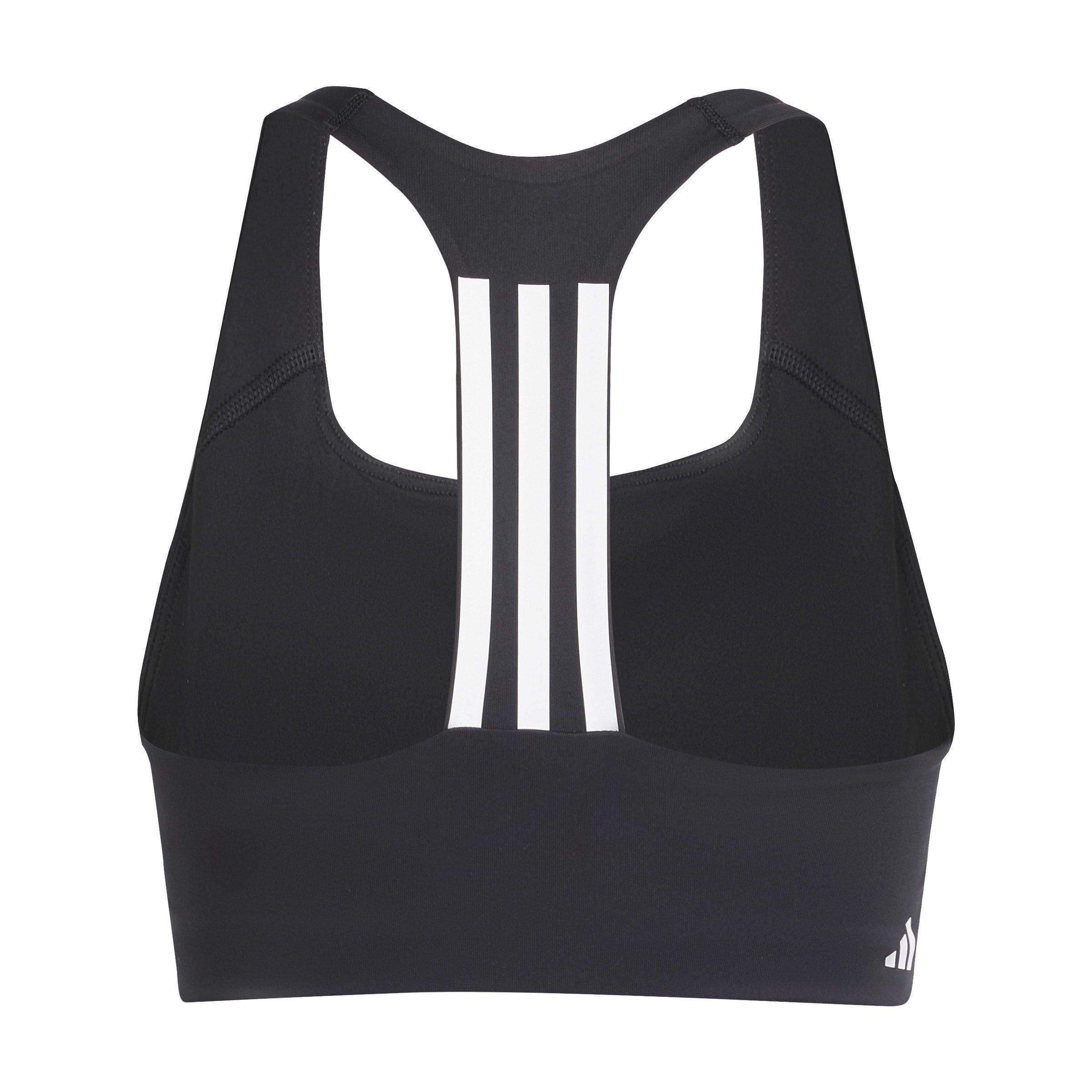 Black - adidas - Powerimpact Training Medium-Support 3-Stripes Bra Womens - 2