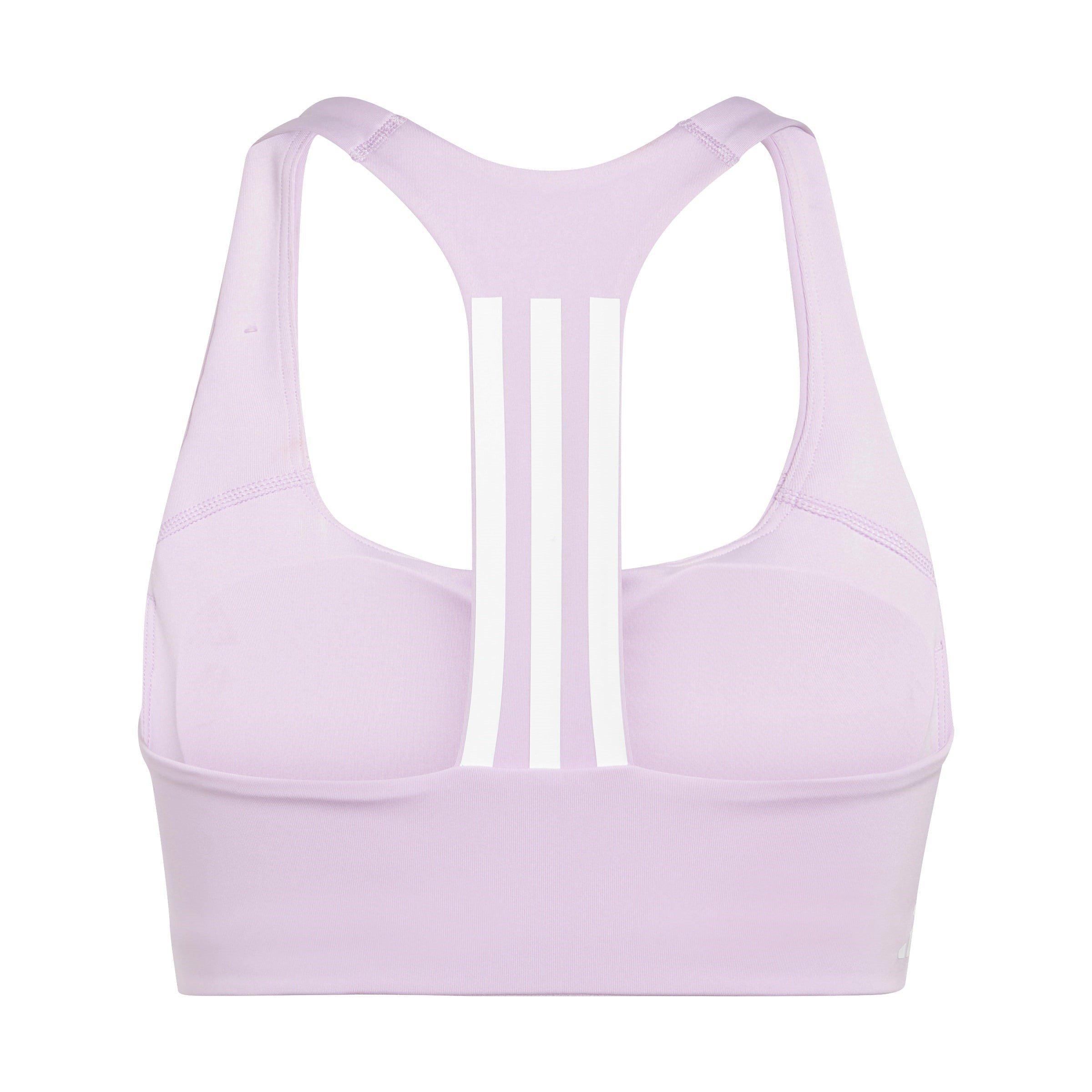 Bliss Lilac - adidas - adidas Powerimpact Training Medium-Support 3-Stripes Bra Womens - 2