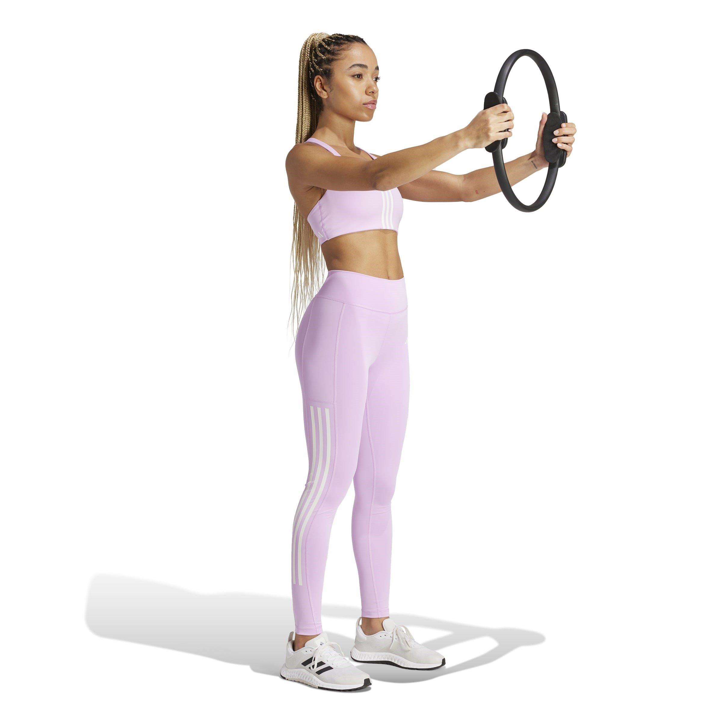 Bliss Lilac - adidas - adidas Powerimpact Training Medium-Support 3-Stripes Bra Womens - 5