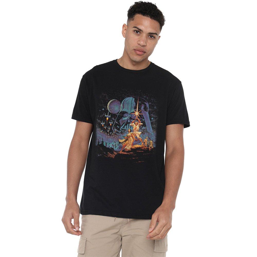 Black - Star Wars - Star Wars Retro Poster Cotton Mens T-Shirt Black - 1