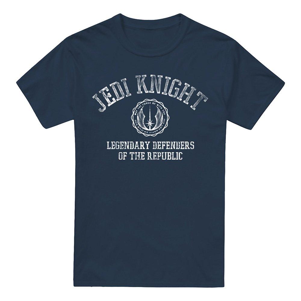 Navy - Star Wars - Star Wars Jedi Knight Collegiate Cotton Mens T-Shi - 4