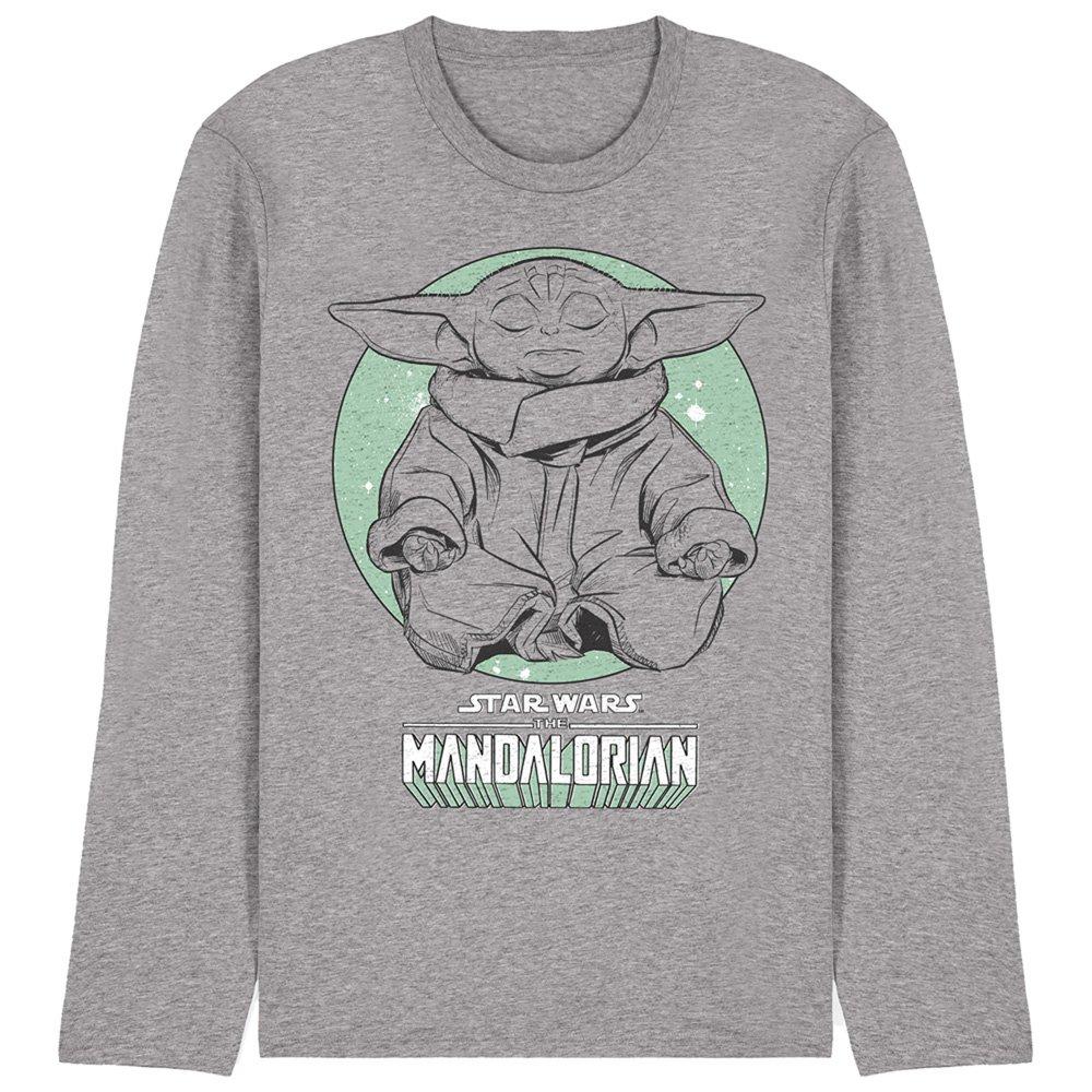 Light Grey - Star Wars - The Mandalorian Relaxing Grogu Yoga Long Sleeve Te - 1