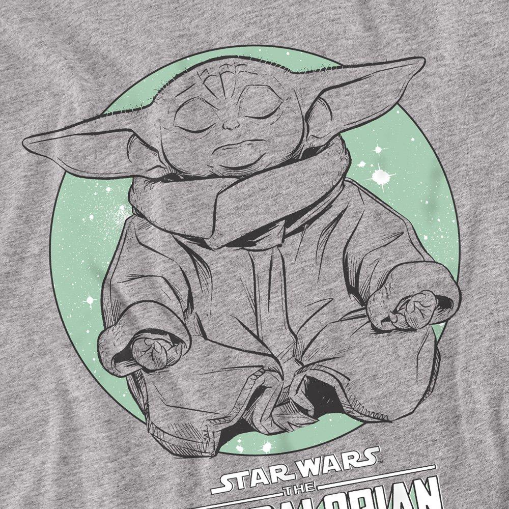 Light Grey - Star Wars - The Mandalorian Relaxing Grogu Yoga Long Sleeve Te - 2