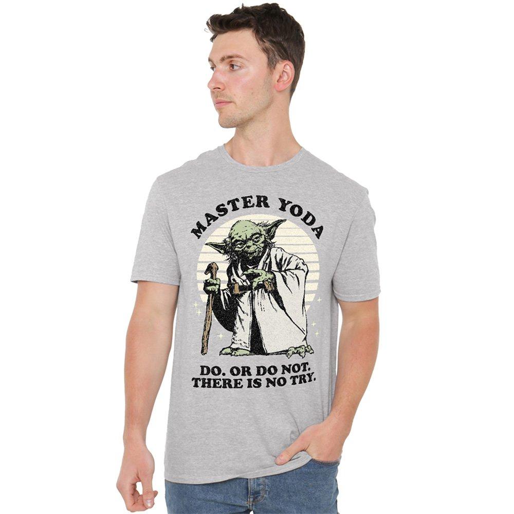 Grey - Star Wars - Star Wars Master Yoda Cotton Mens T-Shirt Grey - 1