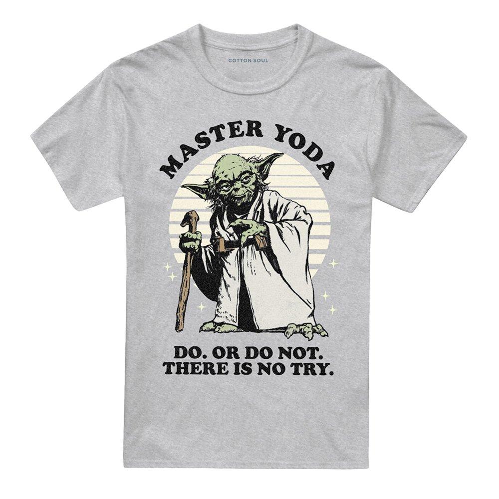 Grey - Star Wars - Star Wars Master Yoda Cotton Mens T-Shirt Grey - 4