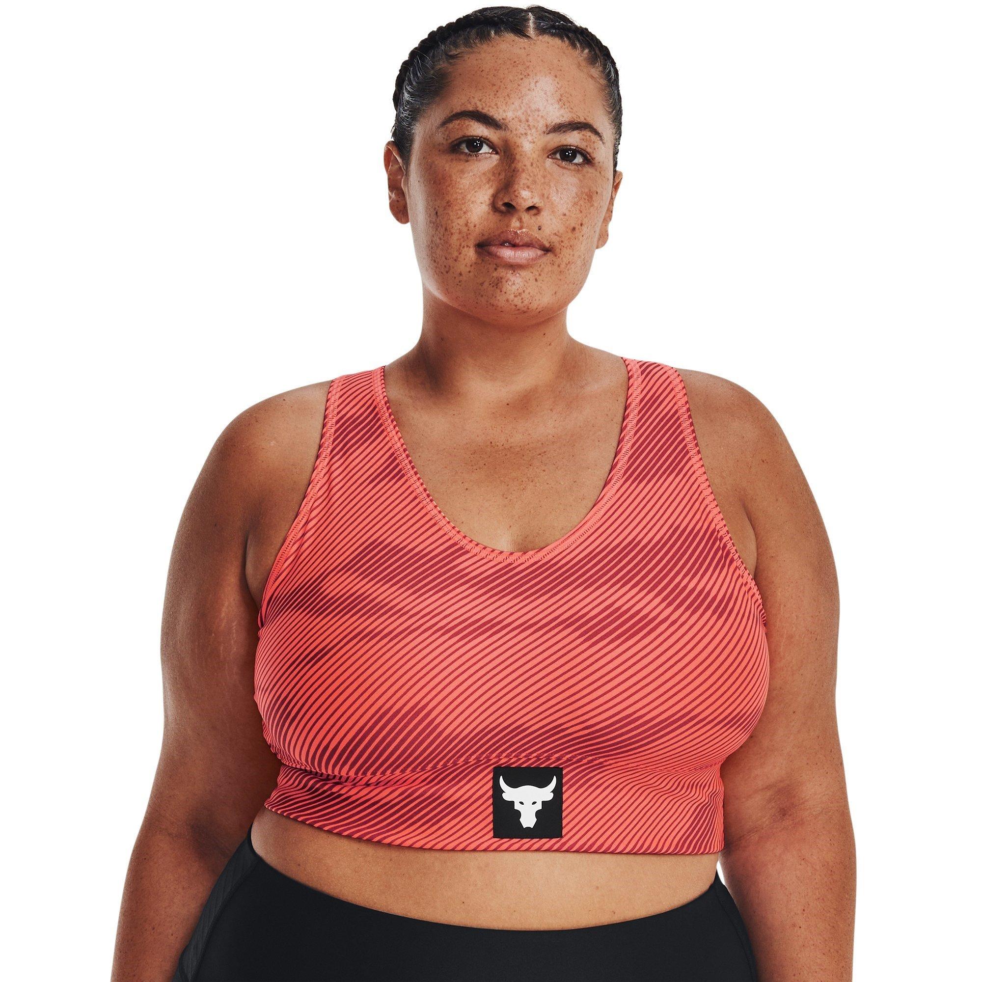 Orange/White - Under Armour - Armour Project Rock Bra Womens - 13
