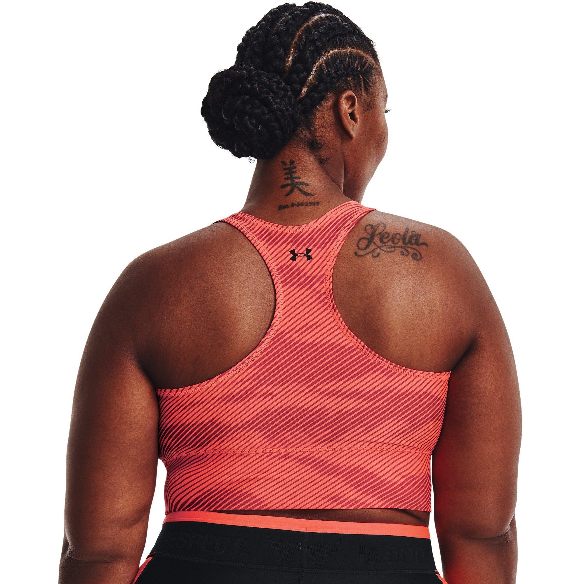 Orange/White - Under Armour - Armour Project Rock Bra Womens - 10