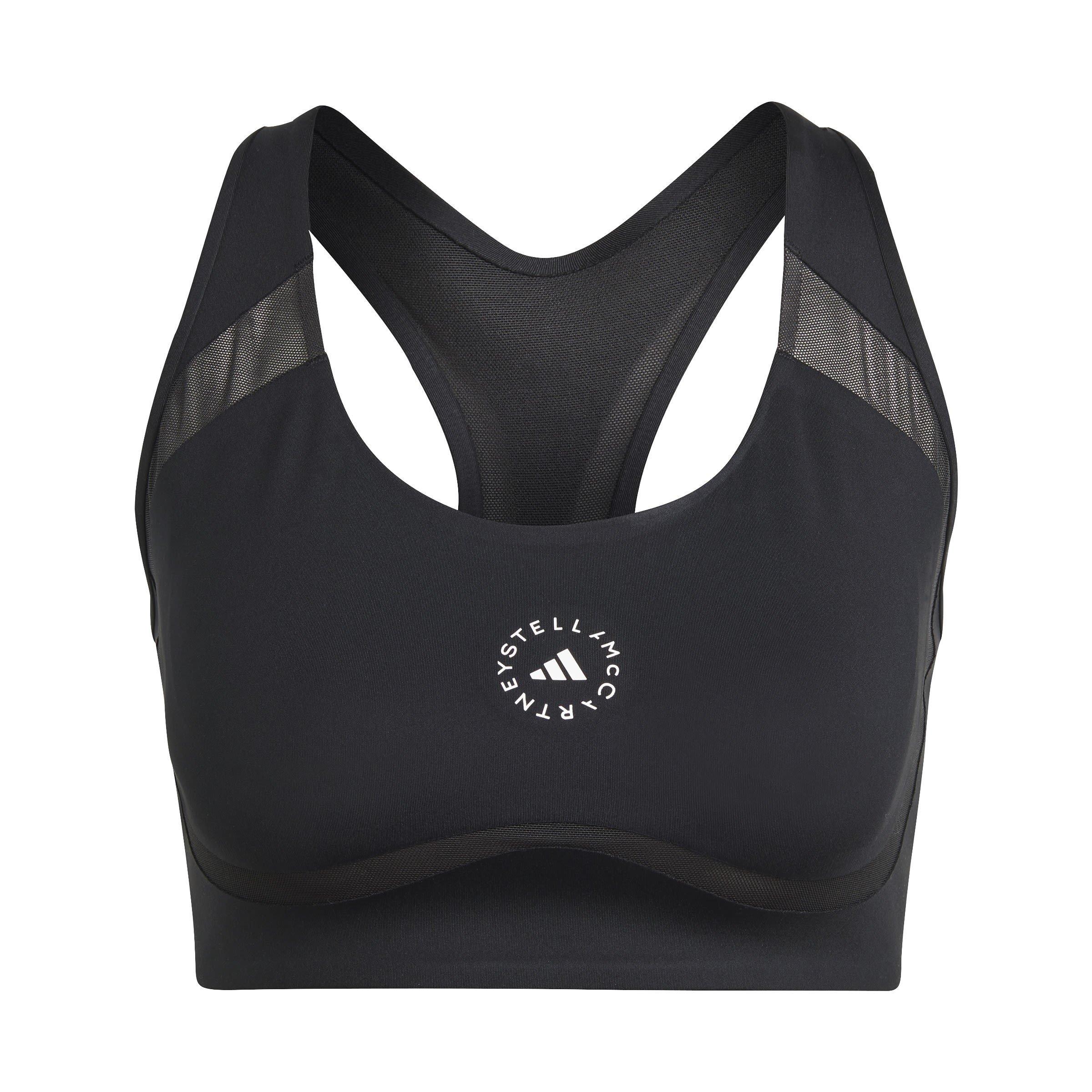 black - adidas by Stella McCartney - Women's Logo Print Medium Impact Sports Bra - 7